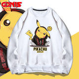 Men and Women Pokemon Pikachu Hoodie Pikachu round Neck Sweater