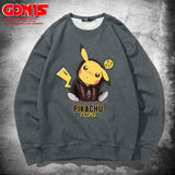 Men and Women Pokemon Pikachu Hoodie Pikachu round Neck Sweater