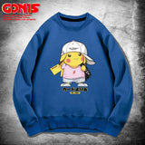 Men and Women Pokemon Pikachu Hoodie Pikachu round Neck Sweater