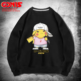 Men and Women Pokemon Pikachu Hoodie Pikachu round Neck Sweater