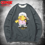 Men and Women Pokemon Pikachu Hoodie Pikachu round Neck Sweater