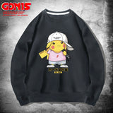 Men and Women Pokemon Pikachu Hoodie Pikachu round Neck Sweater