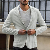 Mens Linen Suits Casual Men's Suit Autumn Loose Casual