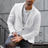 Mens Linen Suits Casual Men's Suit Autumn Loose Casual