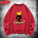 Men and Women Pokemon Pikachu Hoodie Pikachu round Neck Sweater