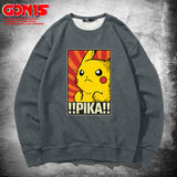 Men and Women Pokemon Pikachu Hoodie Crew Neck