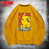 Men and Women Pokemon Pikachu Hoodie Crew Neck