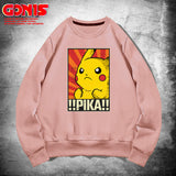 Men and Women Pokemon Pikachu Hoodie Crew Neck