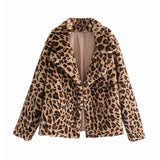 Full Length Faux Fur Coat Leopard Print Faux Fur Coat