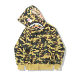 Shark Print Hoodie Autumn and Winter Shark Mouth Men and Women Casual Camouflage Thin Sweater Baggy Coat