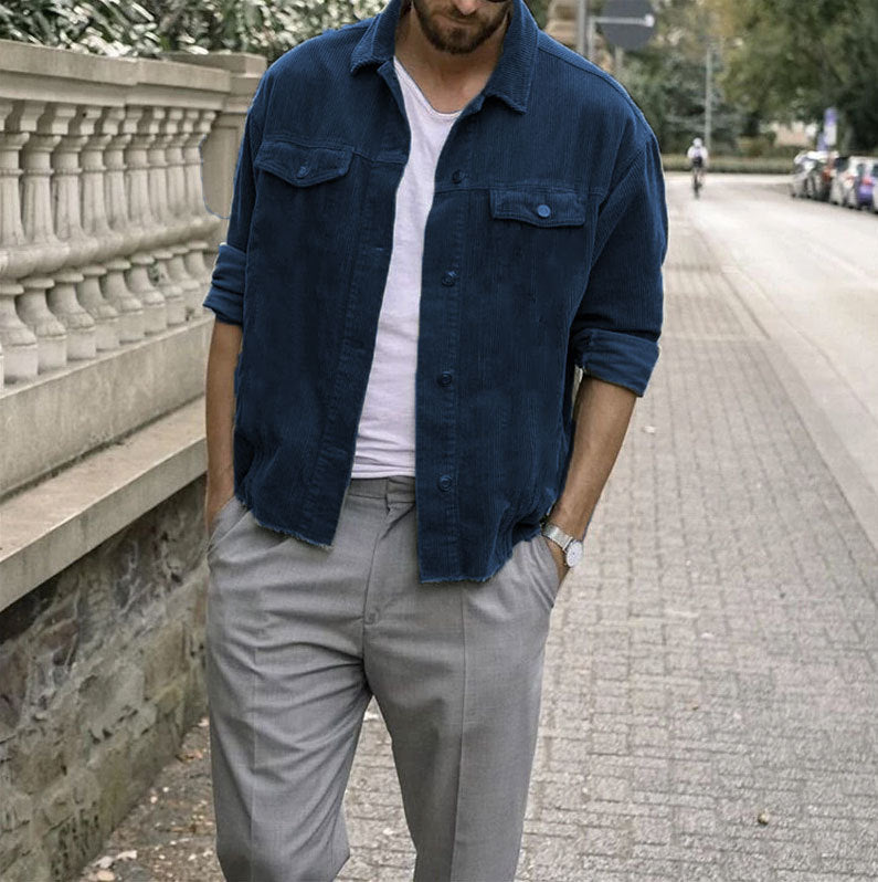 John Dutton Jacket Fall/Winter Punk Corduroy Baggy Coat Men