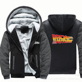 Back to the Future Costume Men's plus Size Coat Hooded Zipper Sweatshirt