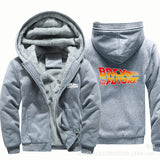Back to the Future Costume Men's plus Size Coat Hooded Zipper Sweatshirt