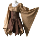 Vintage Empire Waist Dress Long Sleeve Medieval Dress Clothing