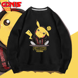 Men and Women Pokemon Pikachu Hoodie Pikachu round Neck Sweater