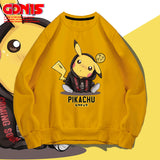 Men and Women Pokemon Pikachu Hoodie Pikachu round Neck Sweater