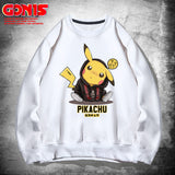 Men and Women Pokemon Pikachu Hoodie Pikachu round Neck Sweater