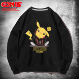 Men and Women Pokemon Pikachu Hoodie Pikachu round Neck Sweater
