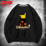 Men and Women Pokemon Pikachu Hoodie Pikachu round Neck Sweater