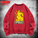 Men and Women Pokemon Pikachu Hoodie Crew Neck
