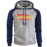 Back to the Future Costume Autumn plus Size Men's Raglan Sleeve Colorblock Hood