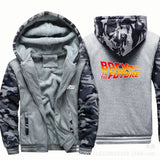 Back to the Future Costume Sweater Fleece-Lined Camouflage Clothing Men's Jacket