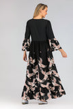Muslim Women Stylish Kashibo Abaya Muslim Ladies Long Gown Islamic Clothing Jilbab Jalabiya Fashion Print Long Sleeve Loose Casual Plus Size Dress