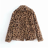 Full Length Faux Fur Coat Leopard Print Faux Fur Coat