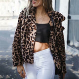 Full Length Faux Fur Coat Leopard Print Faux Fur Coat
