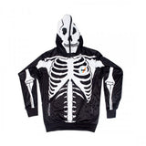 Skull Hoodie Halloween 3D Digital Printing Skull Sweatshirt Baseball Uniform
