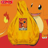 Men and Women Pokemon Pikachu Hoodie Pokémon Charmander Loose Hooded Coat