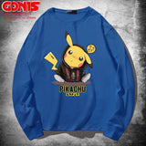 Men and Women Pokemon Pikachu Hoodie Pikachu Long Sleeve T-shirt
