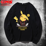 Men and Women Pokemon Pikachu Hoodie Pikachu Long Sleeve T-shirt