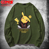 Men and Women Pokemon Pikachu Hoodie Pikachu Long Sleeve T-shirt