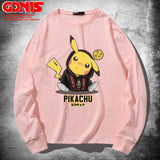 Men and Women Pokemon Pikachu Hoodie Pikachu Long Sleeve T-shirt