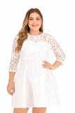 Women plus Size Dresses Fashion Back Deep V Lace Dress
