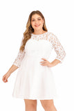 Women plus Size Dresses Fashion Back Deep V Lace Dress