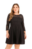 Women plus Size Dresses Fashion Back Deep V Lace Dress