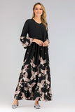 Muslim Women Stylish Kashibo Abaya Muslim Ladies Long Gown Islamic Clothing Jilbab Jalabiya Fashion Print Long Sleeve Loose Casual Plus Size Dress