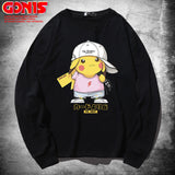 Men and Women Pokemon Pikachu Hoodie Cartoon Anime Long Sleeve T-shirt