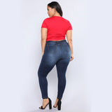 Women Plus Size Jeans High Waist Slim Denim Skinny Pants