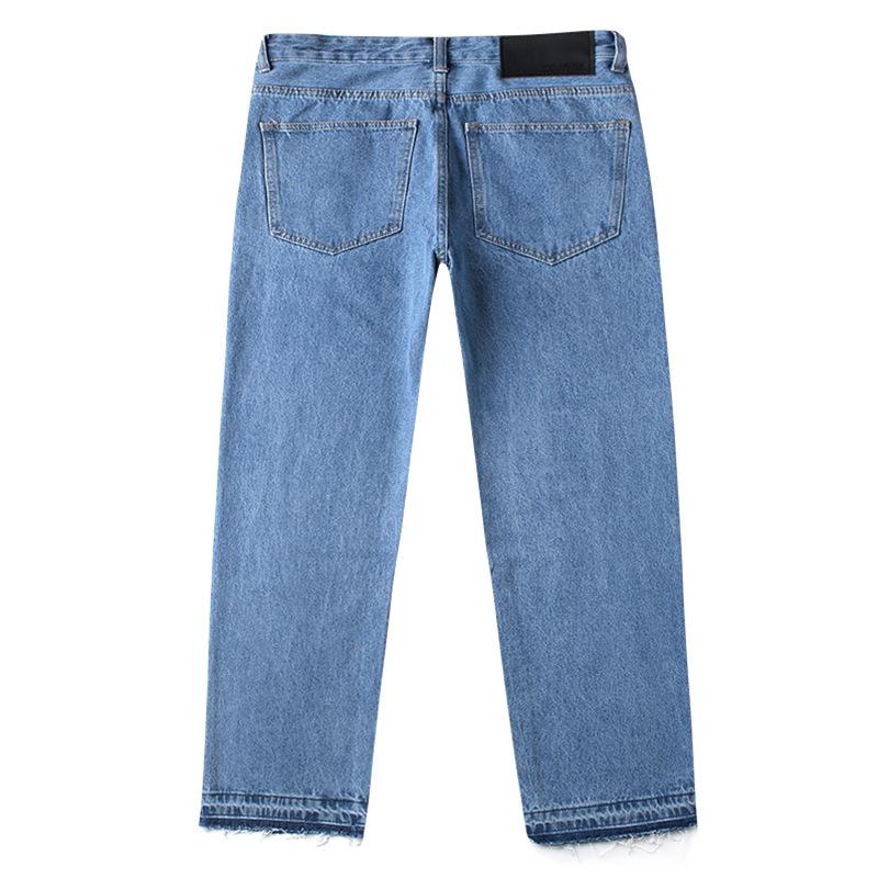 Anime Print Jeans Denim Pants Ripped Jeans Straight-Leg Denim for men Autumn Clothing Ripped Denim Trousers