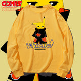 Men and Women Pokemon Pikachu Hoodie Loose Thin Bottoming Shirt Clothes