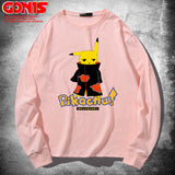 Men and Women Pokemon Pikachu Hoodie Loose Thin Bottoming Shirt Clothes