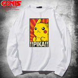 Men and Women Pokemon Pikachu Hoodie Detective Anime Long Sleeve T-shirt