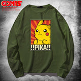 Men and Women Pokemon Pikachu Hoodie Detective Anime Long Sleeve T-shirt