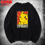 Men and Women Pokemon Pikachu Hoodie Detective Anime Long Sleeve T-shirt