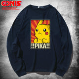Men and Women Pokemon Pikachu Hoodie Detective Anime Long Sleeve T-shirt