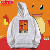 Men and Women Pokemon Pikachu Hoodie Pokémon Charmander Loose Hooded Coat
