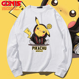 Men and Women Pokemon Pikachu Hoodie Pikachu Long Sleeve T-shirt